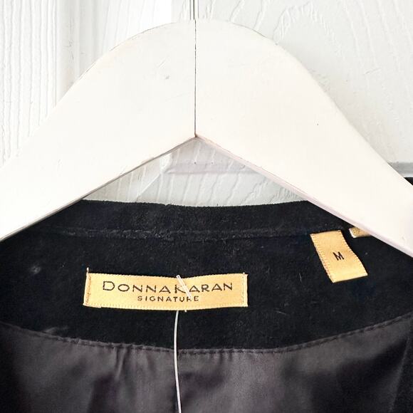 Donna Karan Black Ink Suede Leather Vintage Longline Vest Medium Deadstock Read - Picture 6 of 9